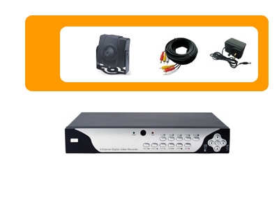 Einsteiger Videoberwachungsanlage mit bis zu 4 Mini-berwachungskameras und Einsteiger Festplattenrecorder