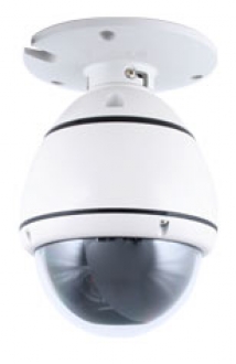 Schwenkbarekamera mit 420 TVL, 1/3* Super HAD CCD Sensor von Sony®, 3.7mm*12.0mm 30°-78°Autofokus, wetterbeständig, mit Decken-Halterung, Alugehäuse, Weiß, 400g